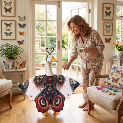 Butterfly Porch Goose Outfits Wing Cape Set for 23'' Goose - color: Red and White Moth