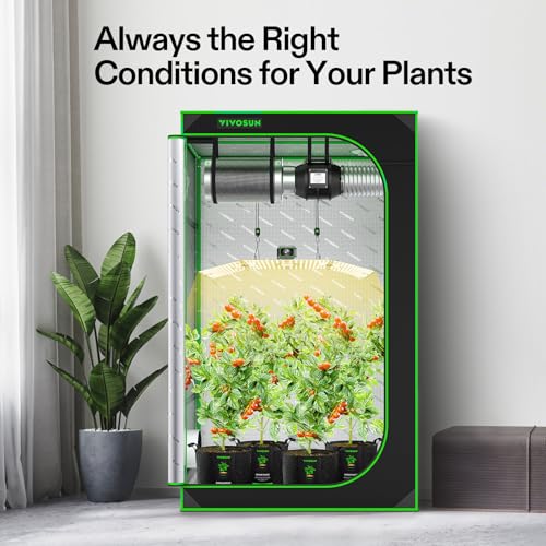VIVOSUN 4x4 Grow Tent Kit 400W LED Grow Light WiFi Control A22 Grow System - size: 48"x48"x80"
