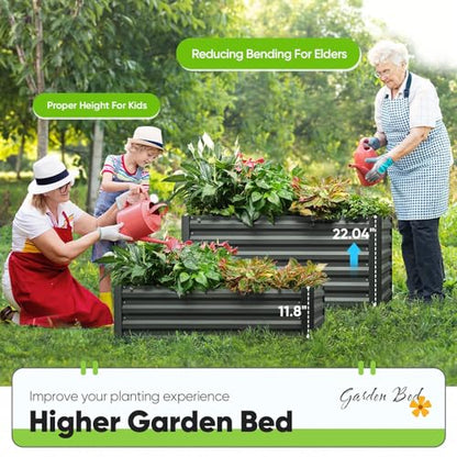 Quictent 4x3x2ft Galvanized Raised Garden Bed with Cover - color: Clear, size: 4 x 3 x 2 ft