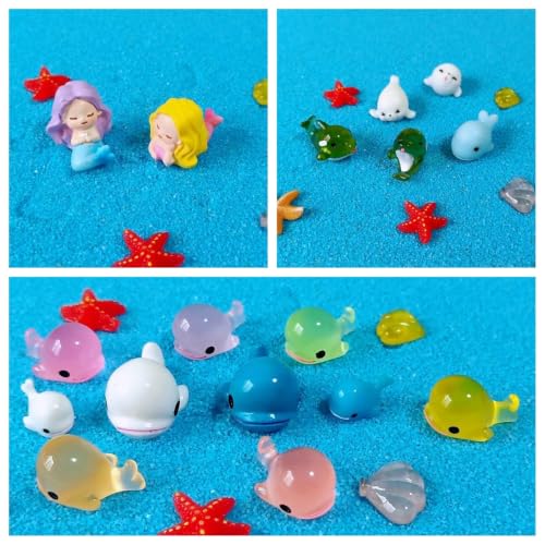 100 Pcs Ocean Mini Resin Animals Figures