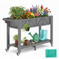 HIPS All-Weather Raised Garden Bed with Legs,47.2"L x 17.3"W x 29.7"H - color: Gray, size: 47.2"L-With Wheels