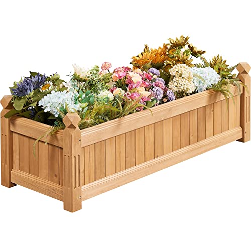Yaheetech 43.5" Wooden Raised Garden Bed Rectangular Planter Box, 1pcs - size: 43.5'' x 16'' x 14'' (LxWxH)