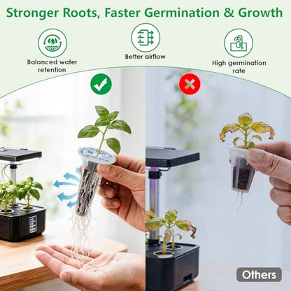Strawberry Seed pod Kit for Hydroponics Compatible with Aerogarden, Includes Seed, Grow Sponges, Baskets, Domes, A&B Plant Food - Hydroponics Supplies for Most Brands 8-POD - style: Strawberry