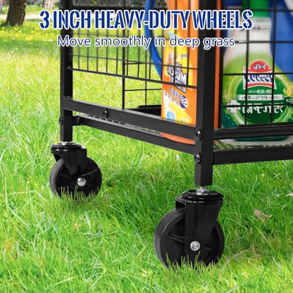 Mythinglogic Rolling Garden Tool Organizer for Garage, Yard and Lawn Tools - size: Deluxe Tower
