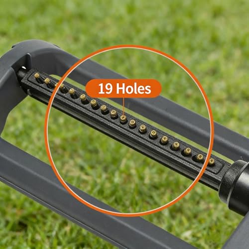 19 Nozzle Oscillating Sprinkler for Large Lawns Wide Coverage Adjustable Yard and Lawn Sprinkler