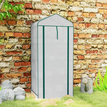 Outsunny 4 Tier Mini Greenhouse w/ Screen Roof 27.6" x 19.7" x 62.2" White - color: White, size: 4 Tier