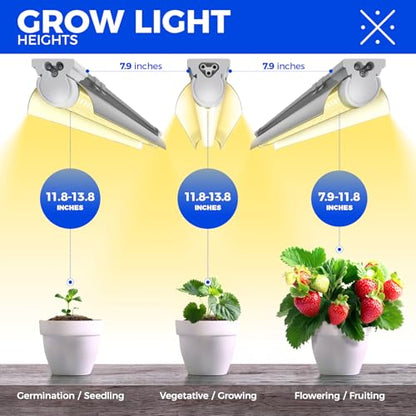 Barrina T8 Plant Light, 2FT 24W Full Spectrum Led Grow Lights, 6 Packs - color: Yellow, size: 2ft-6 Packs