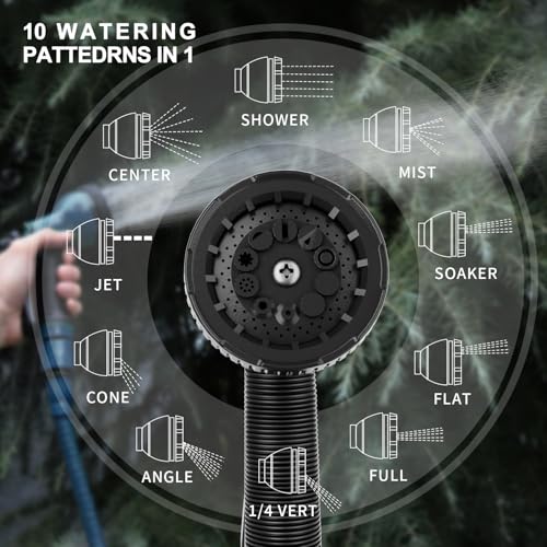 Besiter Garden Hose Nozzle Sprayer: 2 Pack 10 Watering Patterns Spray Nozzles Heavy Duty Hose Head Hose Attachment RoyalBlue - color: RoyalBlue
