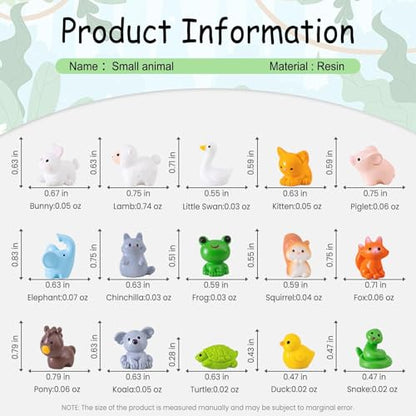 30PCS Mini Resin Animals Variety Pack 15 Style Tiny Resin Animal Figurines - color: Fixed Color Ctyle-c