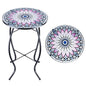 VCUTEKA Outdoor Side Table,14" Patio Accent Table Bistro Coffee End Table - color: Flower