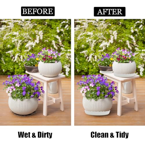 8 Pack Wave Plant Saucer 4/5/6/8 inch, White Plastic Tray for Pots - color: White, size: 4",5",6",8"