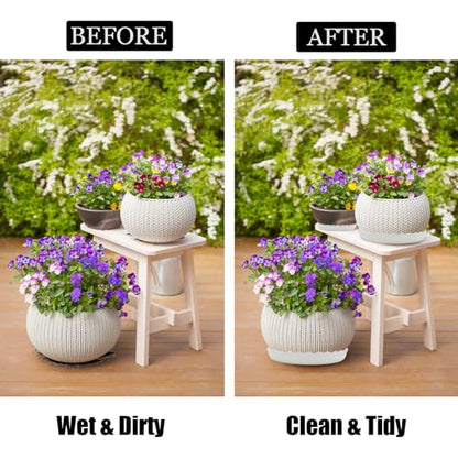 8 Pack Wave Plant Saucer 4/5/6/8 inch, White Plastic Tray for Pots - color: White, size: 4",5",6",8"