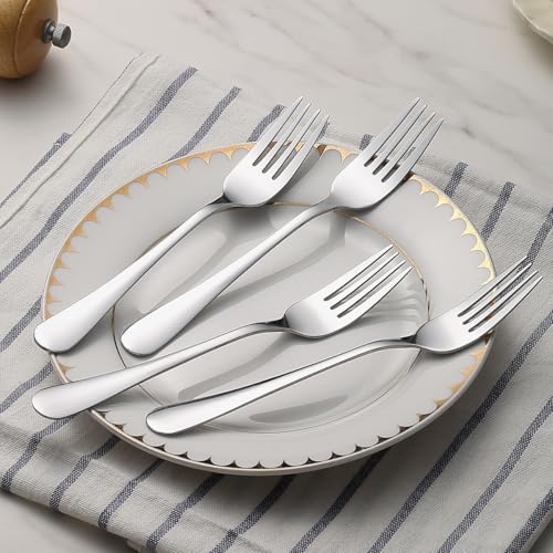 Berglander Dinner Forks Set 12pcs 7.28", Stainless Steel table Fork, Dessert Salad Forks, Flatware Silverware Fork for Home Kitchen, Restaurant, Hotel, Cost-Effective Bulk Value Dishwasher Safe