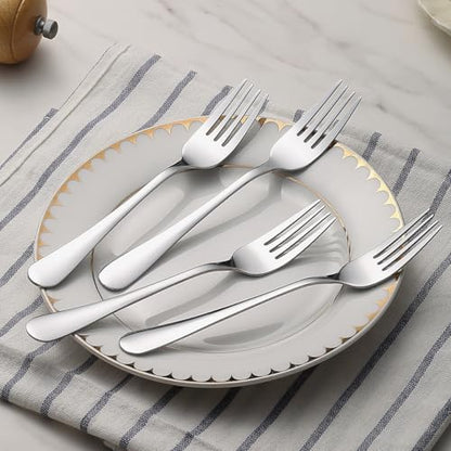 Berglander Dinner Forks Set 12pcs 7.28", Stainless Steel table Fork, Dessert Salad Forks, Flatware Silverware Fork for Home Kitchen, Restaurant, Hotel, Cost-Effective Bulk Value Dishwasher Safe