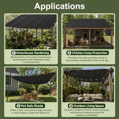Shade Cloth for Garden, 90% Shade Tarp with Grommets, 20x20FT - size: 20*20
