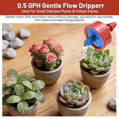 50pcs 0.5 GPH Pressure Compensating Drippers for Drip Irrigation - size: 0.5 GPH 50PCS