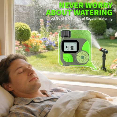 Sprinkler Timer for Garden Hose - Irrigation Timer for Outdoor Faucet, Automatic Programmable Watering Irrigation with Rain Delay/Manual Mode, Watering System Drip Irrigation for Yard Lawn Pool