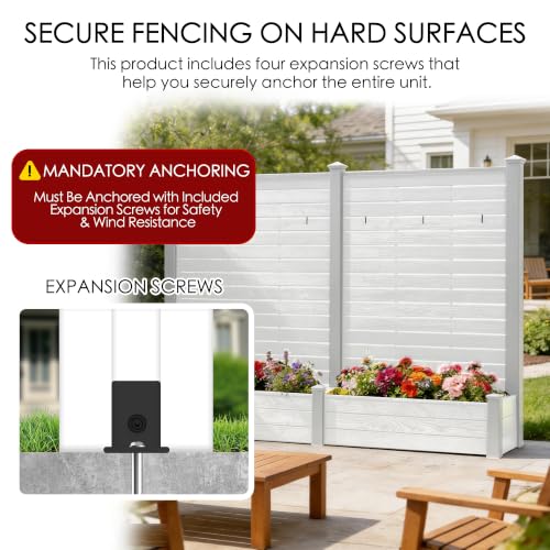 Kozyard 2Pack Privacy Screen with Planter70 H x 51" W Outdoor Garden Screen - color: White/2pack