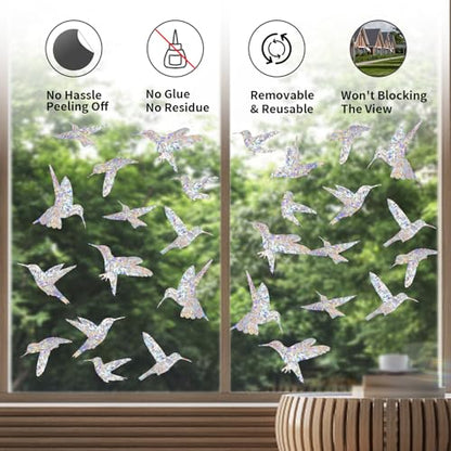 YUOROS 24 Pieces Window Decals to Prevent Bird Strikes - color: Bird