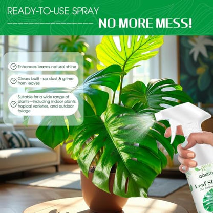 Leaf Shine Spray - Ready-to-Use Gloss & Polish for Indoor Plants