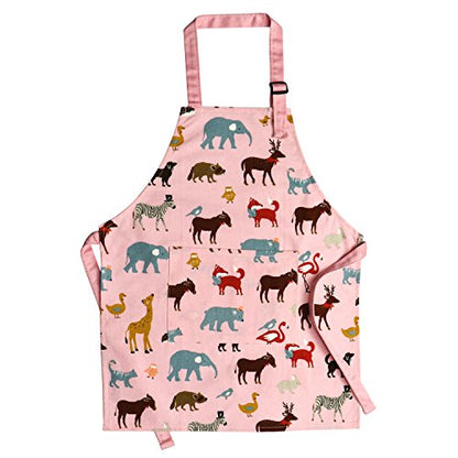 Jennice House Kids Aprons, Cotton Children Aprons with Adjustable Neck Strap Child Chef Aprons - color: Pink, size: Small