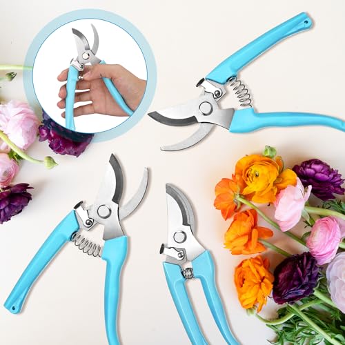 Chumia 30 Pack Garden Shears Flower Clippers for Plant Cutting, Blue - color: Blue