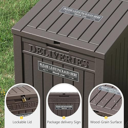 Package Delivery Box for Outside, Brown - color: Brown