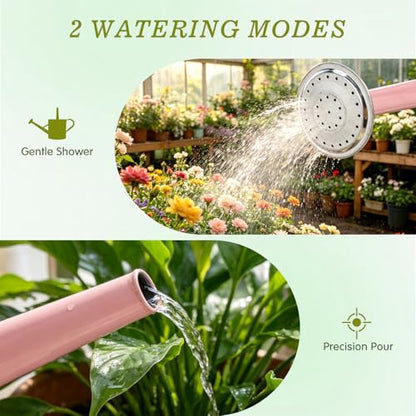 1 Gallon Watering Can for Outdoor&Indoor Plants，Pink - color: Pink