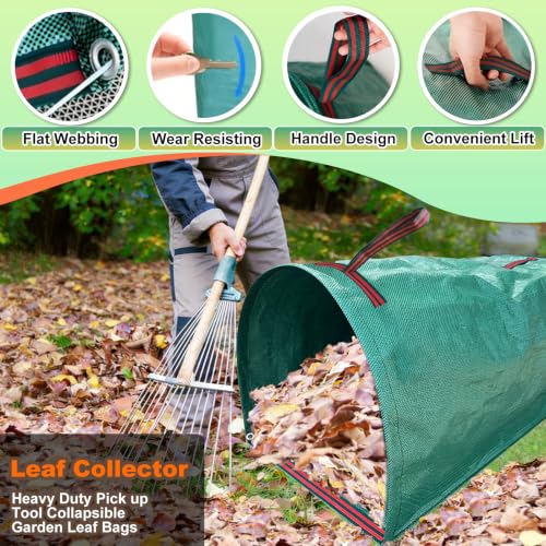 53 Gallon Leaf Collector, Reusable Leaf Bag, Dustpan-Type Yard Garden Bag