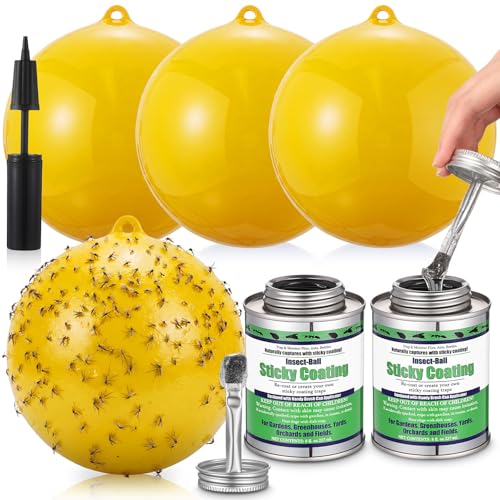 4 Pcs Large Fly Trap Balls Hanging Fly Catcher,Gnat Insect Bug - style: Gnat Insect Bug
