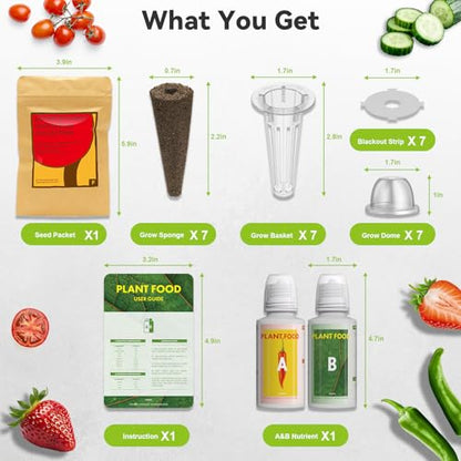 inbloom Fruit Seed Pod Kit for AeroGarden, Ahopegarden, GARDENCUBE, MUFGA, iDoo Hydroponics Growing System, 7-Pods (350+ Seeds Include Strawberry, Tomato, Cucumber, Pea, Ruby Queen Beet) - color: Fruit, size: 7-pod