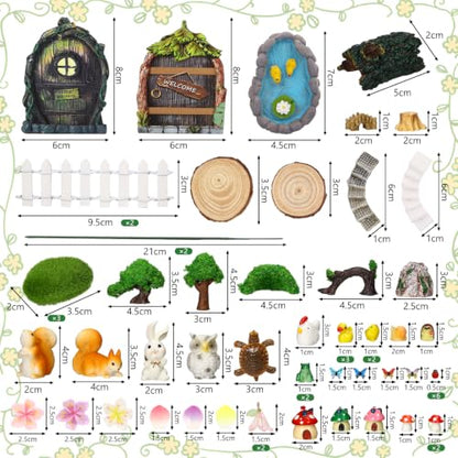 61 Pcs Fairy Garden Accessories Outdoor Miniature Figurines