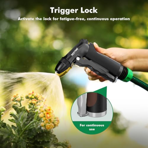 RESTMO Metal Water Hose Nozzle, High Pressure Garden Sprayer, Flash Black - color: Flash Black