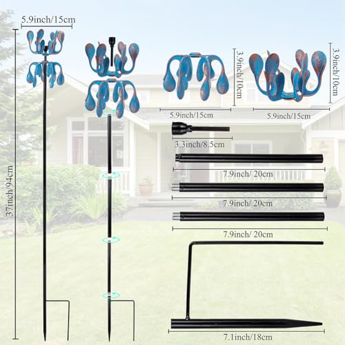 Wind Spinners Outdoor Metal Wind Spinner 360 Degrees Rotating