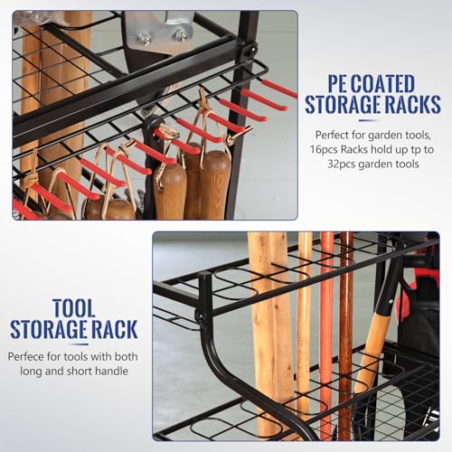 Mythinglogic Rolling Garden Tool Organizer for Garage, Yard and Lawn Tools - size: Deluxe Tower