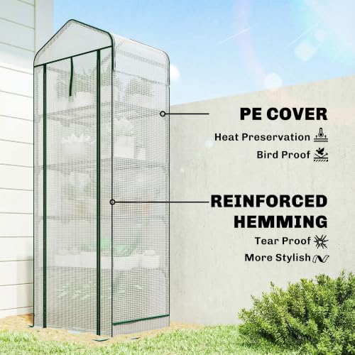Outsunny 5 Tier Mini Greenhouse w/ Screen Roof 27.6" x 19.7" x 75.6" White - color: White, size: 5 Tier