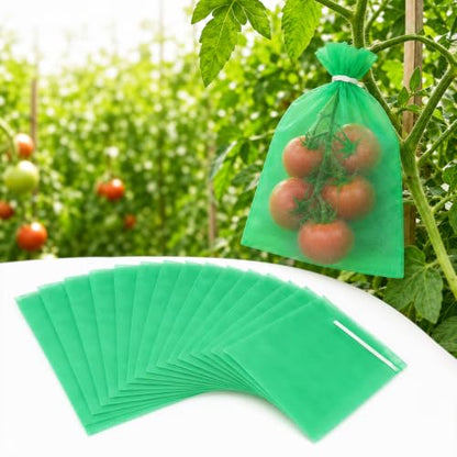 15 Pack Tomato Protection Bags Fruit Netting Bags with Drawstring