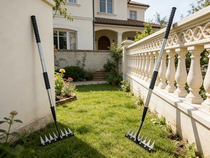 Weed Puller Tool with Stainless Steel Long Handle,Heavy Duty Rake Garden