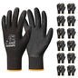 toolant Crinkle Latex Work Gloves, 12 Pairs, Black, Large - color: Black - 12 Pairs, size: Large
