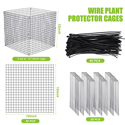 Zubebe 5 Pack Wire Plant Protectors Square Cage