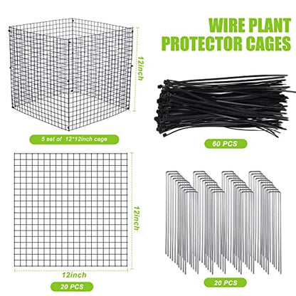 Zubebe 5 Pack Wire Plant Protectors Square Cage