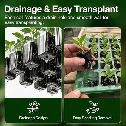 Gardzen 10 Pack 40 Cell BPA Free Seed Starter Tray Kit - size: 10-Pack