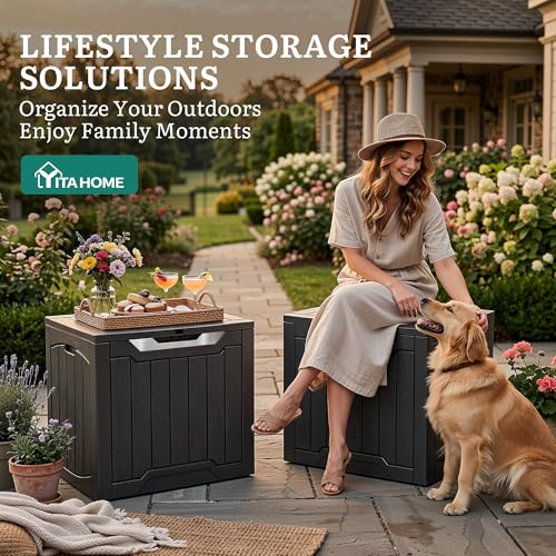 YITAHOME 31 Gallon Deck Boxes Set of 2 - color: Black & Silver, size: 31 Gallon 2pcs