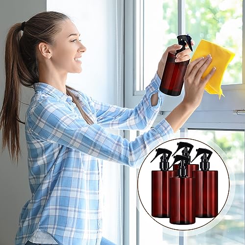 Hsei 20 Pcs 16 oz Amber Spray Bottles, Refillable Plastic with Triggers