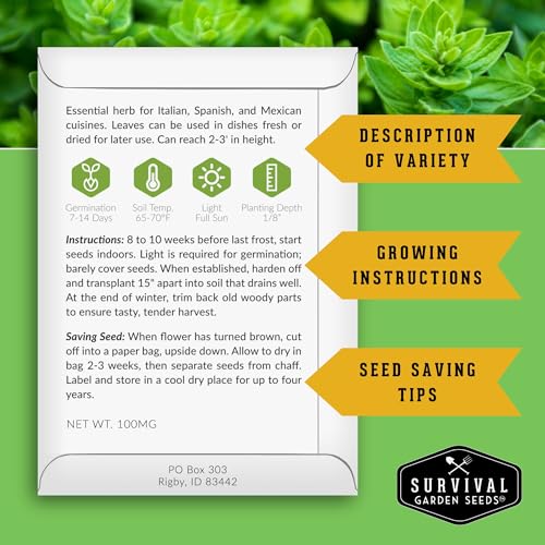 Indoor Herb Seeds Variety Pack - 10 Herbs for Planting