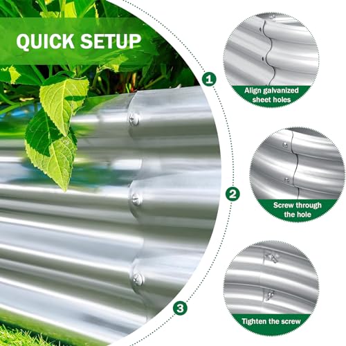 RAYKEEP 2 Pack 7x2x1ft Galvanized Raised Garden Beds, Silver - color: 2pcs, size: 7x2x1ft(2pcs)