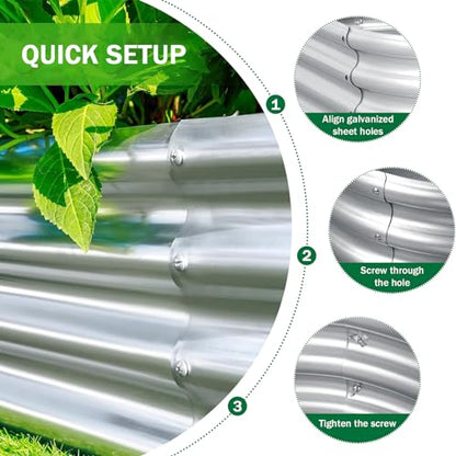 RAYKEEP 2 Pack 7x2x1ft Galvanized Raised Garden Beds, Silver - color: 2pcs, size: 7x2x1ft(2pcs)