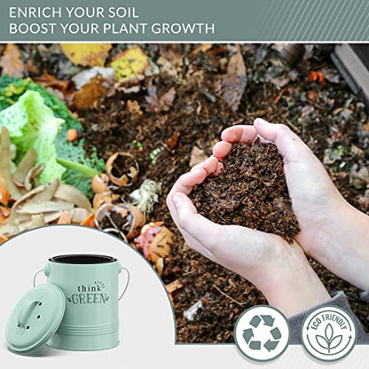 Barnyard Designs 1.2 Gallon Kitchen Counter Compost Bin with Lid (Mint) - color: Mint