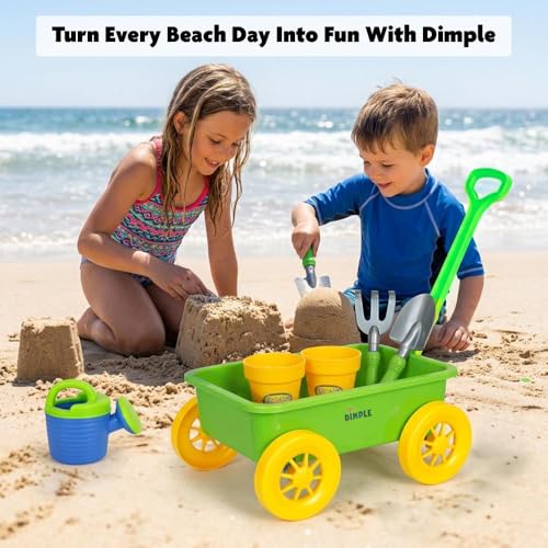 Dimple Green Garden Wagon & Tools Toy Set, 15 Pc Kids Gardening Play Set - color: Green