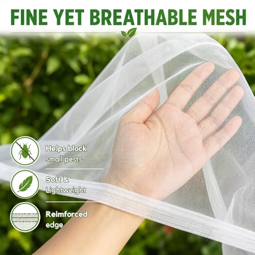 RAINFLOW Garden Netting 10 x 5 FT - 60 Mesh Plant Cover for Raised Beds